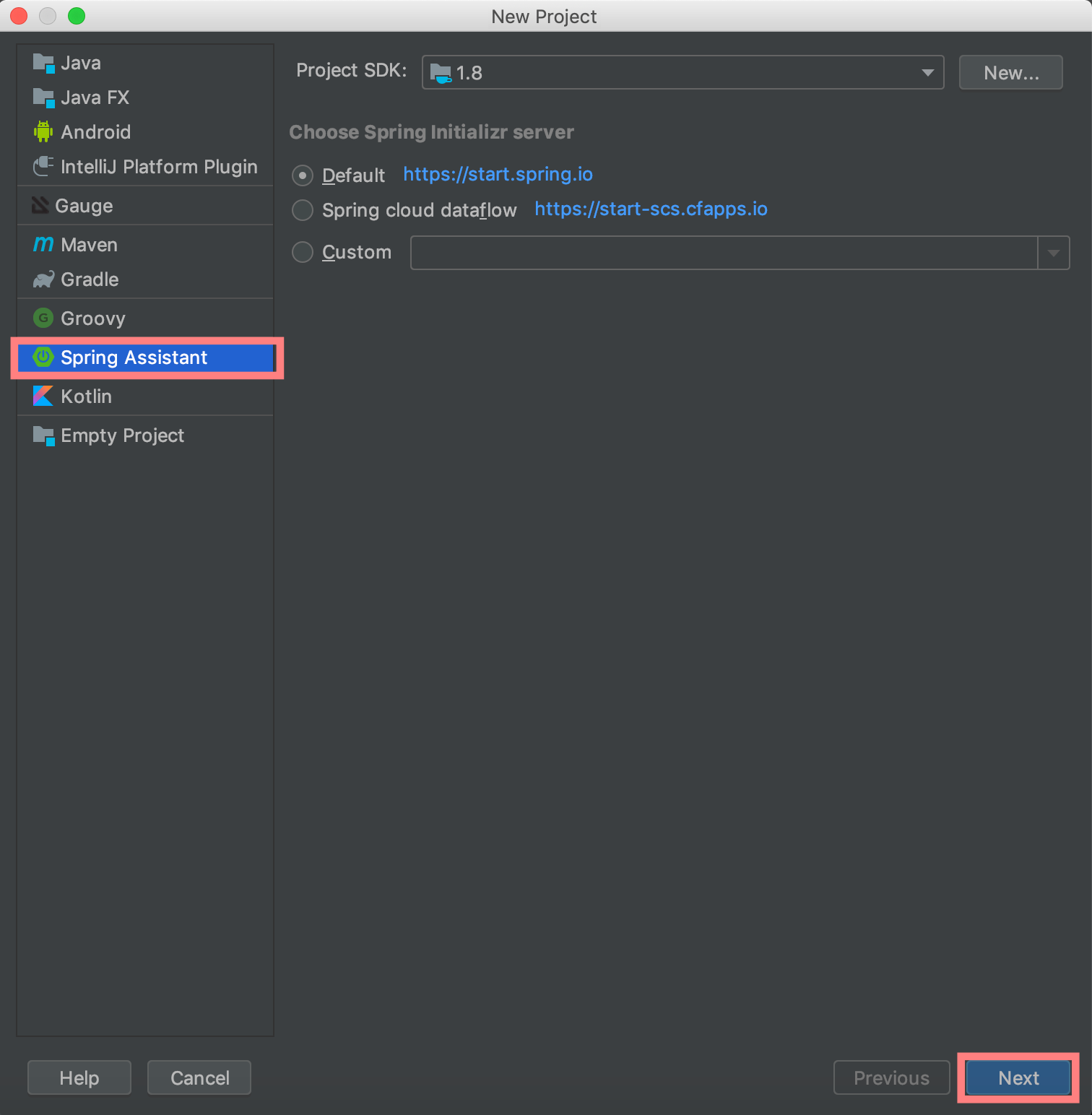 새 프로젝트 생성